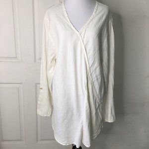 Flax Cream V-Neck Tunic Top